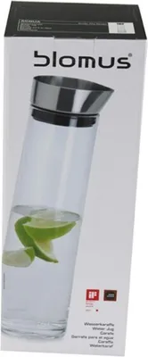 Produktbild von Wasserkaraffe Acqua Edelstahl matt/Glas/Silikon 1000 ml 30cm Ø9cm