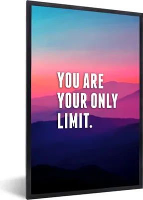 Produktbild von MuchoWow® MuchoWow® Gerahmtes Poster Sprichwörter - Zitate - 'Du bist deine einzige Grenze'. 20x30 cm - Poster mit zchwarzem Bilderrahmen - Drucken - Bilder Poster im Rahmen