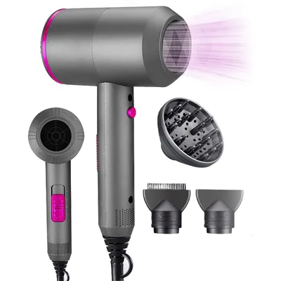 Produktbild von Föhn Ionen Haartrockner AC Motor Professioneller Fön mit 3 Hitze-Einstellungen, Kaltlufttaste mit 1 Diffusor 2 Konzentratoren für viele Frisuren