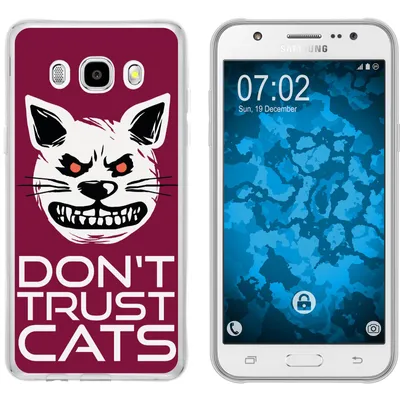 Produktbild von PhoneNatic Case kompatibel mit Samsung Galaxy J5 (2016) J510 Silikon-Hülle Crazy Animals Katze M1