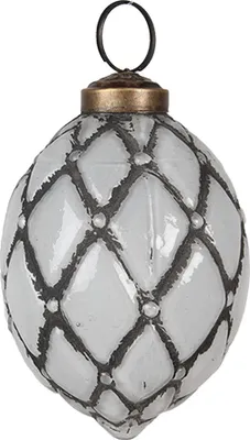 Produktbild von Clayre & Eef Weihnachtskugel Ø 6x8 cm Grau Glas