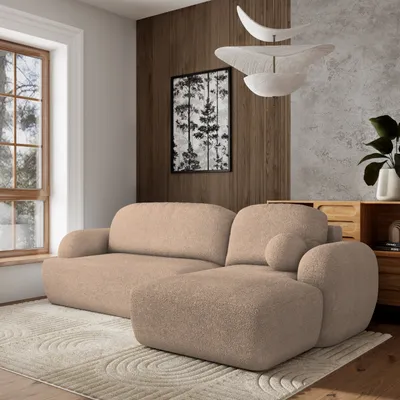 Produktbild von Masseno Ecksofa MODENZA N R-S mit Schlaffunktion L-Form, Sofa mit Bettkasten, Wohnzimmersofa, Couch, Soffa, Bettsofa, Couchgarnitur- Beige, NOW OR NEVER 05