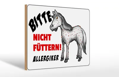 Produktbild von Holzschild Hinweis 30x20cm Bitte nicht füttern Pferd