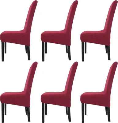 Obrázek produktu pro 6 kusů krytů židlí Stretch Elastan kryt židle pro jídelnu Hotel Banquet (červená)