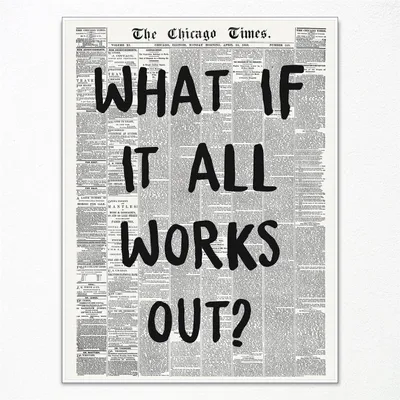 Wandkunst Zeitungsdruck Spruch 30x40 cm Schwarz-Weiß