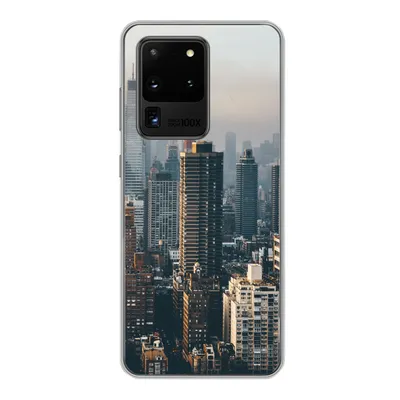 Produktbild von MuchoWow® Handyhülle Schutzhülle Hülle für Samsung Galaxy S20 Ultra New York - Skyline - Amerika Silikon Softcase Handy Hülle - Karteninhaber