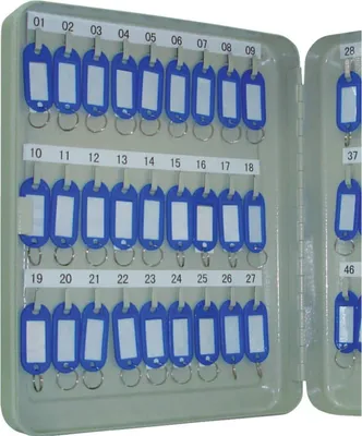 Obrázek produktu pro Q-Connect® KF04273 Skříňka na klíče Perlově šedá - 54 háčků, cylindrický zámek