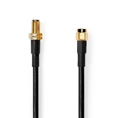 Obrázek produktu pro Kabel SMA | SMA Muž | SMA žena | Pozlaceno | 50 Ohm | Dvojité stínění | 10,0 m | Kulatý | PVC | Černá | Označení