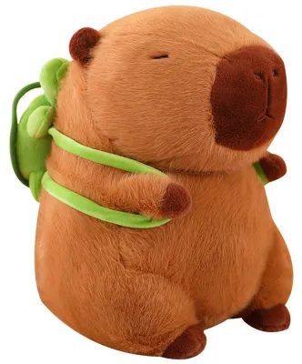 Immagine prodotto di Orsacchiotto capibara con zaino a forma di tartaruga, 23 cm, peluche per bambini