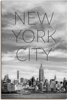 Produktbild von ARTland Leinwandbild NYC Midtown Manhattan | Text & Skyline Größe: 40x60 cm