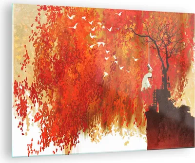 Produktbild von Bilder auf glas - Frau Abstraktion - 70x50cm - Glasbilder - Wandbilder - Kunstdruck - zum Aufhängen bereit - Wanddekoration aus Glas - Glas Bilder - Wandbild auf Glas - Einteilig - GAA70x50-3836