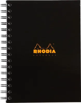 Produktbild von Rhodia 3x Notebook mit Doppelspiralbindung A5 (nur in Englisch) Schwarz 119233C
