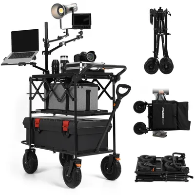 Produktbild von Kamerwagen Fotowagen Videowagen - Klappbar - 3 Schubladen - 200 kg - Weiß