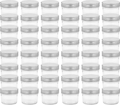 Obrázok produktu pre Sklenené zaváracie poháre so striebornými viečkami 48 ks 110 ml