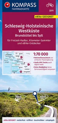 Produktbild von KOMPASS Fahrradkarte Schleswig-Holsteinische Westküste, Brunsbüttel bis Sylt 1:70.000