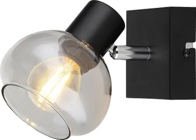 Productafbeelding van Rabalux 3295 Plafondlamp met 1 spot, model Sullivan, E14 fitting, zwart-grijs, modern design, 11,5 cm
