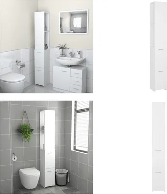 Obrázok produktu pre vidaXL Kúpeľňová skrinka biela 25x26,5x170 cm Materiál na báze dreva - Kúpeľňová skrinka - Skrinky do kúpeľne - Skrinky