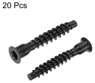 Produktbild von 20 Stš¹ck M6,3x40mm Sechskant Senkkopf Selbstbohrende Verbindungsschrauben aus Kohlenstoffstahl M?bel Confirmat Schraube, Schwarz