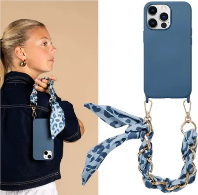 Produktbild von Selencia Back Cover mit r Handschlaufe iPhone 13 Pro - Blau