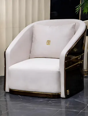 Produktbild von Weiß-Brauner Loungesessel r Einsitzer Wohnzimmer Möbel