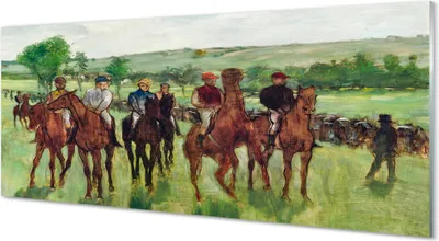 Produktbild von Glasbilder 125x50 Wandkunst Kunst Reiten