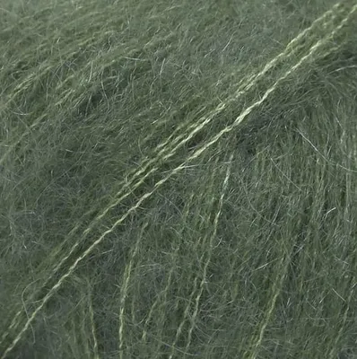 Produktbild von DROPS Kid-Silk 19 Dunkelgrün Garn – 75% Kid Mohair 25% Silk | 25g 210m Strick- & Häkelgarn