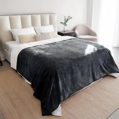 Wasserdichte Hundedecke 218x228 cm, Sherpa-Fleece, Dunkelgrau