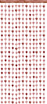 Image de Rideau de porte Coeurs 100x245cm | Or rose