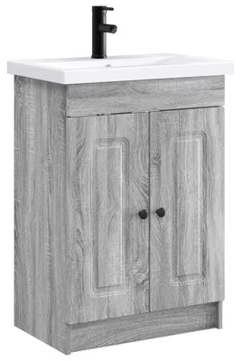 Immagine prodotto di Set di mobili da bagno vidaXL grigio Sonoma 56 x 37,5 x 81 cm in materiale derivato dal legno