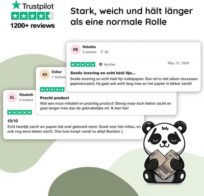 Produktbild von Bamboi Toilettenpapier aus 100 % Bambusfasern, weich, 48 Maxi-Rollen