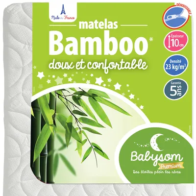 Immagine prodotto di Materassino per bambini in fibra di bambù, 70 x 140 cm, traspirante, per culla