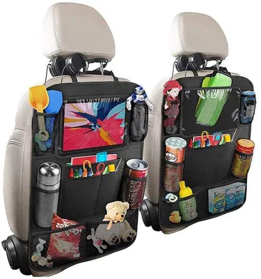 Image de Organiseur pour voiture en tissu Oxford 600D, imperméable, noir