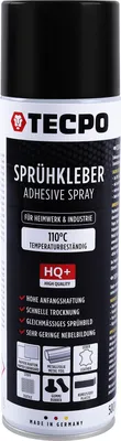 Produktbild von TECPO 1K Sprühkleber 500ml Spray Kleber für Dachhimmel Schaumstoff, Wolkenhimmel und Akustikpaneele Klebespray transparent bis 110°C Hitzebeständig