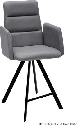 Produktbild von Thekenstuhl drehbar (4er-Set) Devonna 52x109x60 Schwarz/Grau