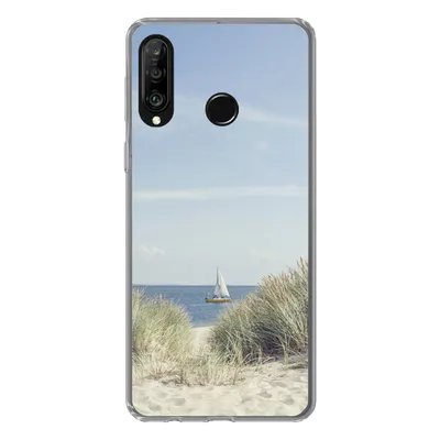 Produktbild von MuchoWow® Handyhülle Schutzhülle Hülle für Huawei P30 Lite Nordsee - Dünen - Boot Silikon Softcase Handy Hülle - Handyhülle