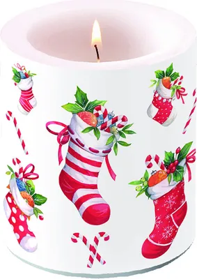Produktbild von Kerze groß Weihnachtsstrümpfe