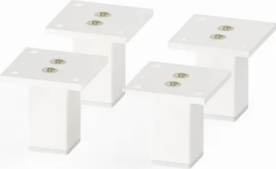 Produktbild von 4er Set sossai Aluminium Möbelfüße 60mm in Weiß Schrankfüße Sockelfüße