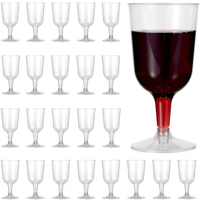 48 Kunststoff-Weingläser, 180 ml, klar, elegant, wiederverwendbar
