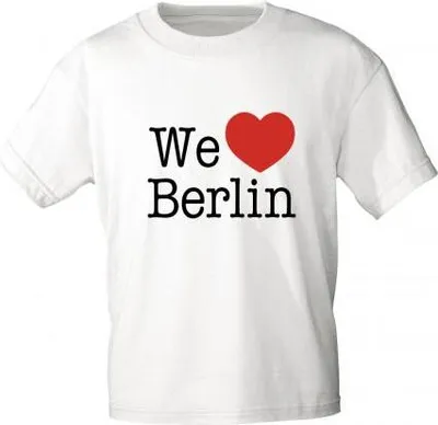 Produktbild von T-Shirt mit Print - We love Berlin - 10558 weiß Gr. S-3XL Größe - S