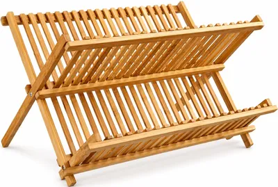 Abtropfgestell aus Bambus, 2-stufig, 42x33x25 cm