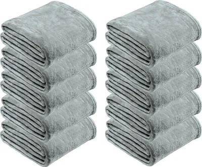 Produktbild von REDBEST Wohndecke 10er-Pack Amarillo" hellgrau 150x200 cm"