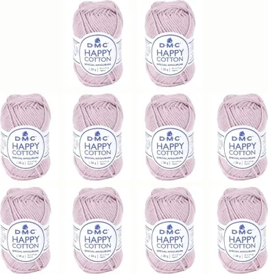 Immagine prodotto di 10x DMC Happy Cotone – filato morbido in 100% cotone, 392 (colore 769)