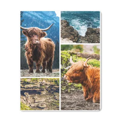 Produktbild von MuchoWow® Mauspad Mousepad Schottischer Highlander - Tiere - Collage 30x40 cm - Mousepads - Maus Mat - Pad - Mausunterlage - Mausmatten