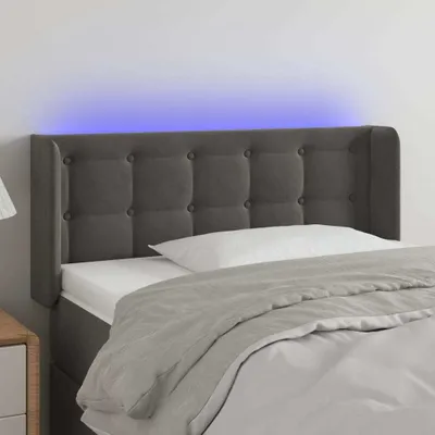 Produktbild von The Living Store LED Kopfteil Dunkelgrau 103x16x78/88 cm Samt