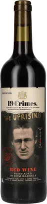 A bottle of 19 Crimes The Uprising Red Wine.