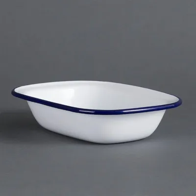 Image de Bol alimentaire rectangulaire Olympia blanc-bleu 13,5 x 18 cm (6 pièces)