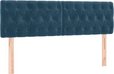 Produktbild von vidaXL Kopfteile Dunkelblau 160x7x78/88 cm Samt