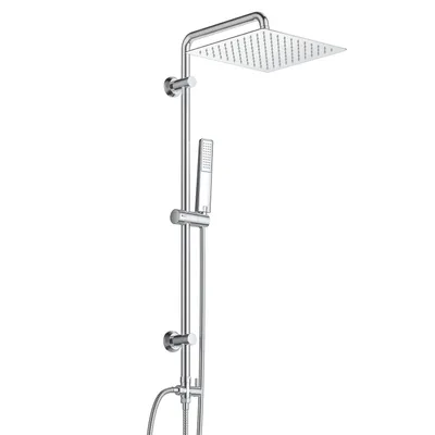 Produktbild von JOHO Regendusche Duschset aus Edelstahl Chrom Duschsystem ohne Duscharmatur, Überkopfbrauseset Duschstange Duschsäule (YT-E2525CP, Chrom)