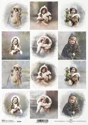 Immagine prodotto di ITD carta di riso decoupage tecnica artigianale tovagliolo di carta-R2264 vintage, bambini, ragazze