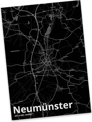 Produktbild von Mr. & Mrs. Panda Postkarte Neumünster - Geschenk, Stadt, Dorf Karte Landkarte Map Stadtplan, Ansichtskarte, Postkarten, Fotokarte, Ansichtskarten, Grußkarte